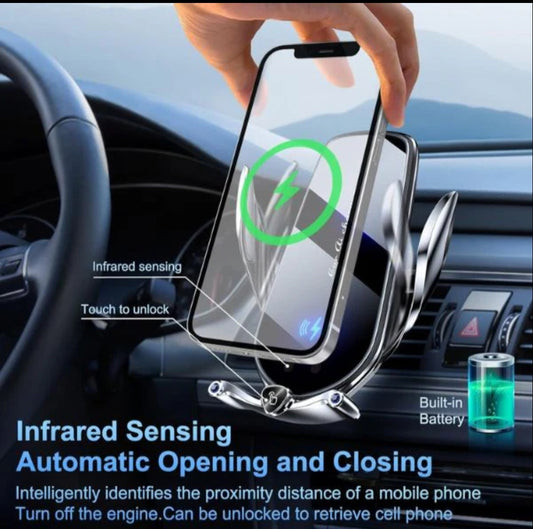 15W Fast Wireless Charging Auto Clamping Car Cell Phone Holder